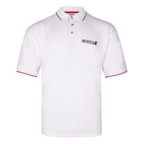 Polo-Shirt "Kontrast", weiß/rot, (Herren)